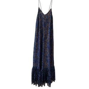 Anthropologie Moulinette Soeurs Celestial Lace Maxi Dress Blue Lace Size 2